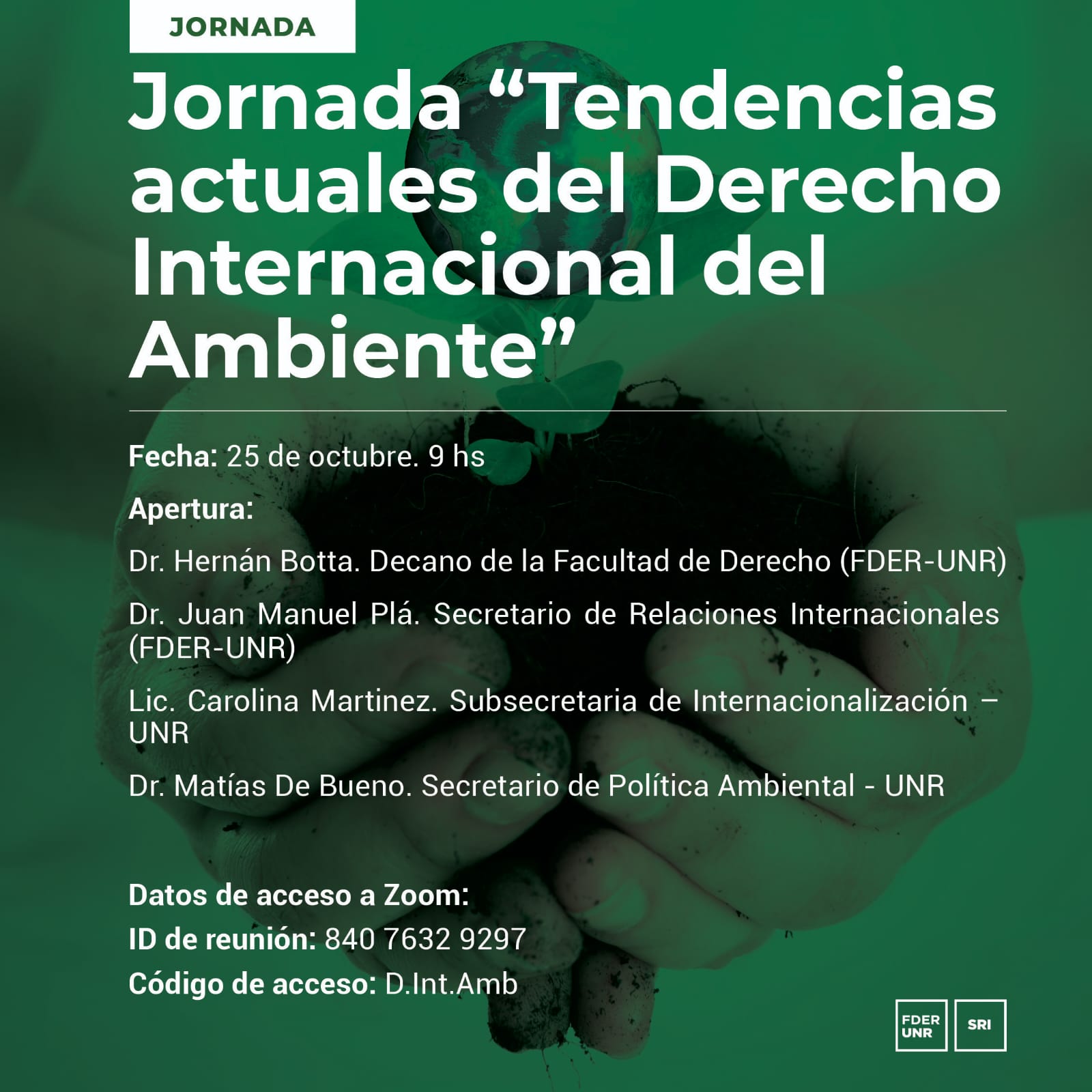 El Instituto invita a: Jornada Tendencias actuales del Derecho Internacional del Ambiente - 25/10/2023